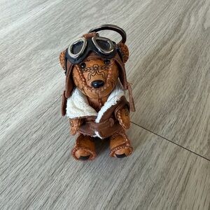MCM Brown Aviator Bear charm